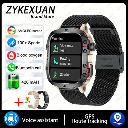 2024 For Xiaomi New Rugged Military GPS Smart Watch Men Bluetooth Call Health Monitoring AI Voice Sports Waterproof Smartwatches