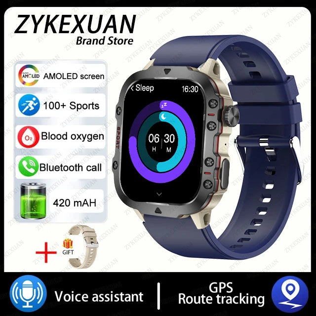 2024 For Xiaomi New Rugged Military GPS Smart Watch Men Bluetooth Call Health Monitoring AI Voice Sports Waterproof Smartwatches