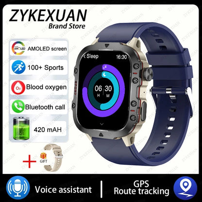 2024 For Xiaomi New Rugged Military GPS Smart Watch Men Bluetooth Call Health Monitoring AI Voice Sports Waterproof Smartwatches