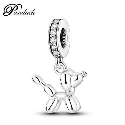 925 Sterling Silver Lovely Cat Dog Fire Dragon Dinosaur Animal Charms Beads Fit Pandach Original Bracelets Fine DIY Jewelry Gift