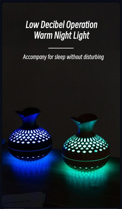 300ml Vase Air Humidifier USB Ultrasonic Cool Water Aroma Diffuser with LED Light For Home Room Silent Aromatherapy Humificador