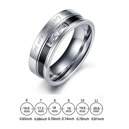 Fashion Couple Ring Charm Stainless Steel Couple Rings Zircon Men Women Wedding Rings Set Male Jewelry gift