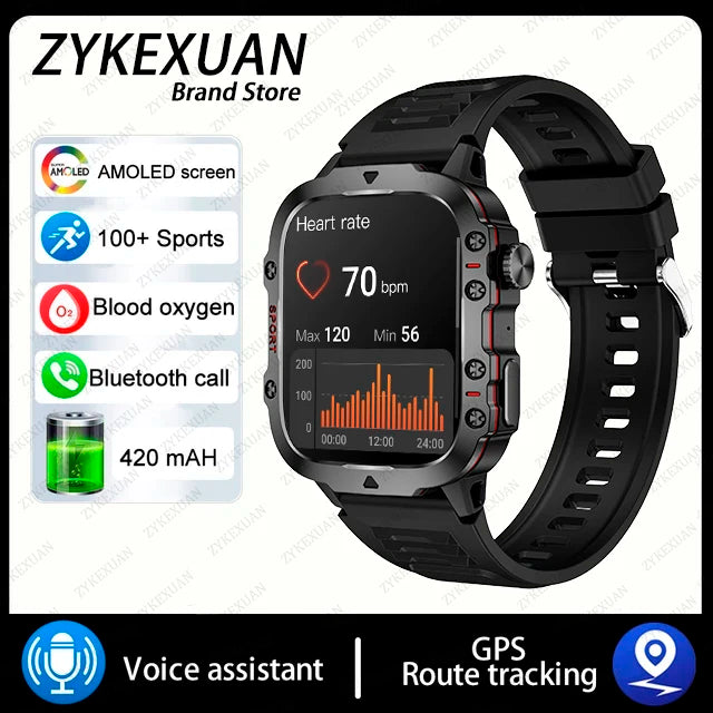2024 For Xiaomi New Rugged Military GPS Smart Watch Men Bluetooth Call Health Monitoring AI Voice Sports Waterproof Smartwatches