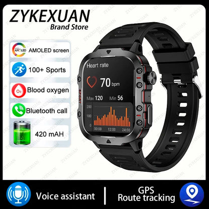 2024 For Xiaomi New Rugged Military GPS Smart Watch Men Bluetooth Call Health Monitoring AI Voice Sports Waterproof Smartwatches