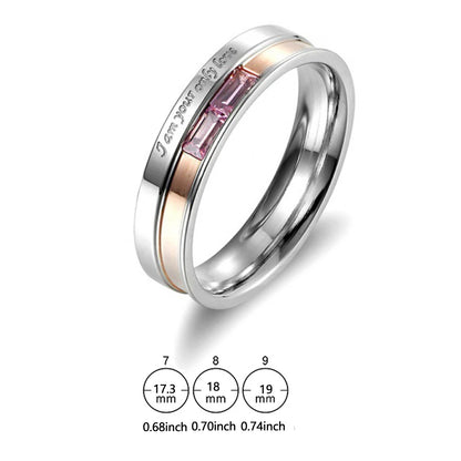 Fashion Couple Ring Charm Stainless Steel Couple Rings Zircon Men Women Wedding Rings Set Male Jewelry gift