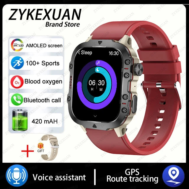 2024 For Xiaomi New Rugged Military GPS Smart Watch Men Bluetooth Call Health Monitoring AI Voice Sports Waterproof Smartwatches