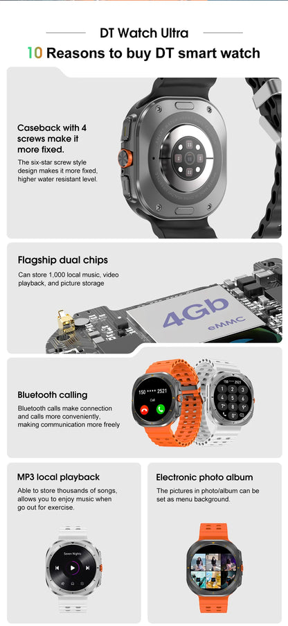 2025 New Smart Watch 7 Ultra 32GB Big Memory Smart Watch Men HD Bluetooth Calk MP3/MP4 Player IP68 Waterproof Smartwatches Women