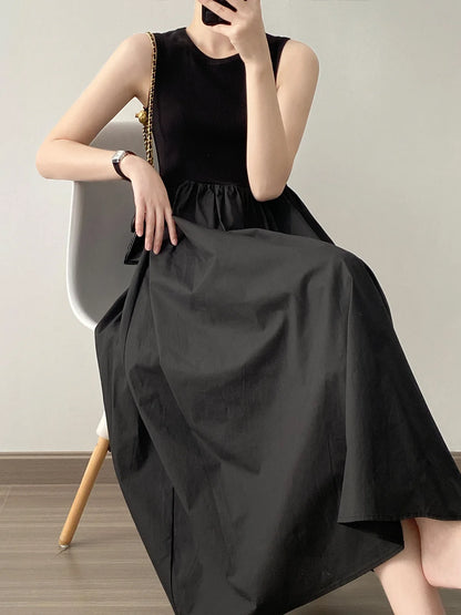 Vestidos De Mujer Slim Vest Pink Sleeveless Knitted Dress New Maxi Dresses for Women Robe Femme Tank Black