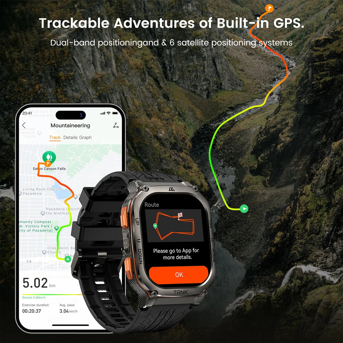 KOSPET TANK M3 Ultra GPS Smart Watch For Men Compass Altimeter Barometric 480mAh Military Digital AMOLED Bluetooth Call Watches