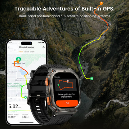 KOSPET TANK M3 Ultra GPS Smart Watch For Men Compass Altimeter Barometric 480mAh Military Digital AMOLED Bluetooth Call Watches